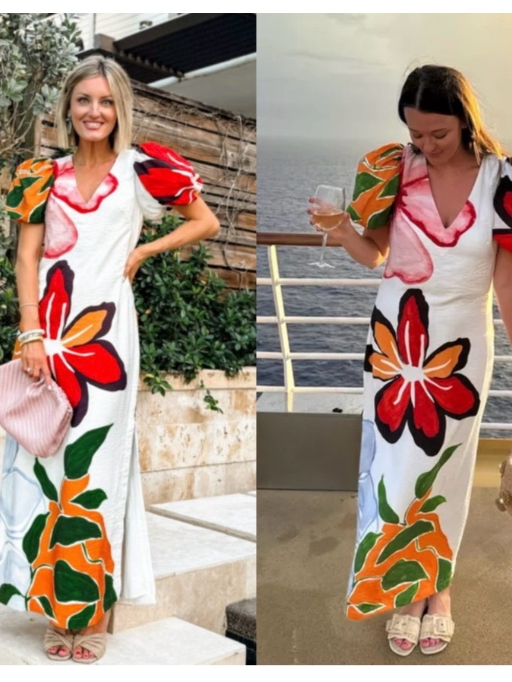 Anthropologie Puff-Sleeve A-
Line Maxi Dress